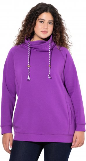 Ulla Popken Drawstring Collar Long Sleeve Sweatshirt Purple - Felpe & felpe con cappuccio - 