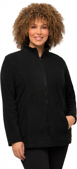 Ulla Popken Modular Fleece Zip Front Jacket Black - Felpe & felpe con cappuccio - 