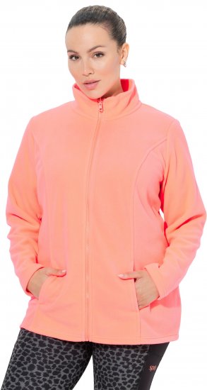 Ulla Popken Modular Fleece Zip Front Jacket Neon Pink - Felpe & felpe con cappuccio - 