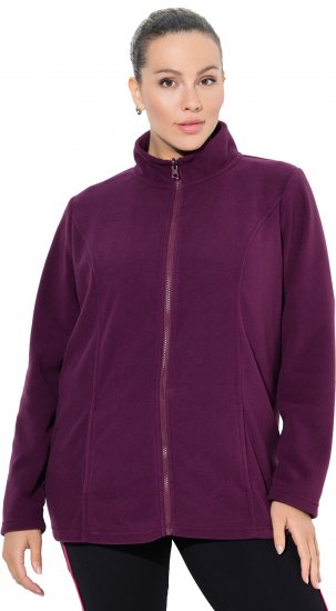 Ulla Popken Modular Fleece Zip Front Jacket Dark Cherry - Felpe & felpe con cappuccio - 