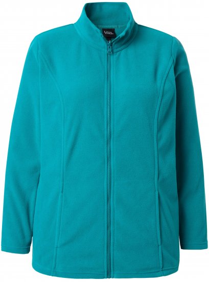 Ulla Popken Modular Fleece Zip Front Jacket Emerald - Felpe & felpe con cappuccio - 