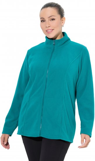 Ulla Popken Modular Fleece Zip Front Jacket Emerald - Felpe & felpe con cappuccio - 