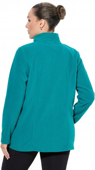 Ulla Popken Modular Fleece Zip Front Jacket Emerald - Felpe & felpe con cappuccio - 