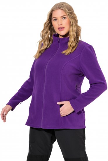 Ulla Popken Modular Fleece Zip Front Jacket Dark Plum - Felpe & felpe con cappuccio - 