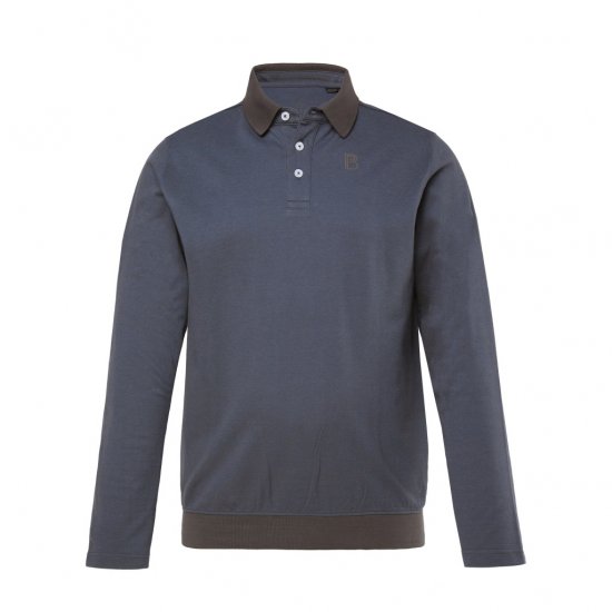 Boston Park Polo Shirt Long Sleeve Pique Grey - Polo - Polo Uomo Taglie Forti