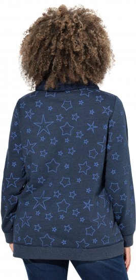 Ulla Popken Teddy Collar Printed Sweatshirt Navy - Felpe & felpe con cappuccio - Felpe, Hoodie e Maglieria Calda