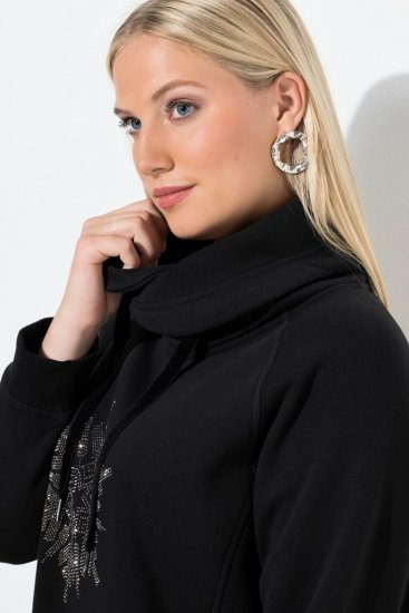 Ulla Popken Rhinestone Snowflake Turtleneck Sweatshirt Black - Felpe & felpe con cappuccio - Felpe, Hoodie e Maglieria Calda