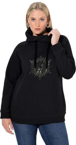 Ulla Popken Rhinestone Snowflake Turtleneck Sweatshirt Black - Felpe & felpe con cappuccio - Felpe, Hoodie e Maglieria Calda