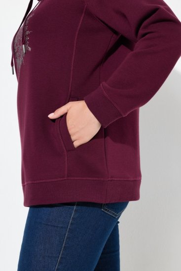 Ulla Popken Rhinestone Snowflake Turtleneck Sweatshirt Dark Ruby - Felpe & felpe con cappuccio - Felpe, Hoodie e Maglieria Calda