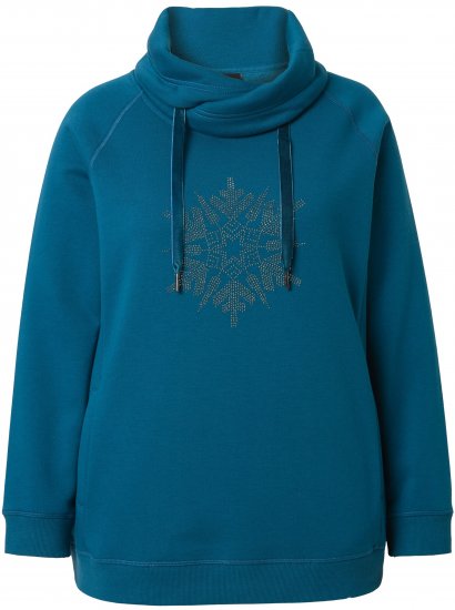Ulla Popken Rhinestone Snowflake Turtleneck Sweatshirt Teal - Felpe & felpe con cappuccio - Felpe, Hoodie e Maglieria Calda