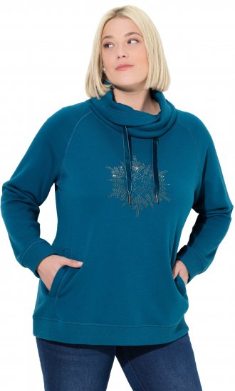 Ulla Popken Rhinestone Snowflake Turtleneck Sweatshirt Teal - Felpe & felpe con cappuccio - Felpe, Hoodie e Maglieria Calda