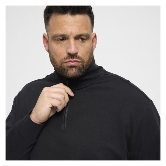 North Latitude Denim Half-Zip Sweatshirt Black - Felpe & felpe con cappuccio - Felpe & Felpe con Cappuccio Uomo Taglie Forti