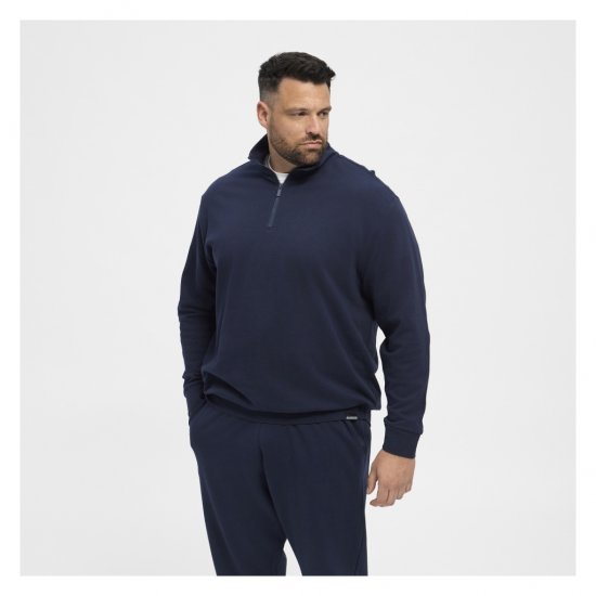 North Latitude Half-Zip Sweatshirt Navy Blue - Felpe & felpe con cappuccio - Felpe & Felpe con Cappuccio Uomo Taglie Forti