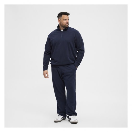 North Latitude Half-Zip Sweatshirt Navy Blue - Felpe & felpe con cappuccio - Felpe & Felpe con Cappuccio Uomo Taglie Forti