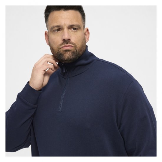 North Latitude Half-Zip Sweatshirt Navy Blue - Felpe & felpe con cappuccio - Felpe & Felpe con Cappuccio Uomo Taglie Forti