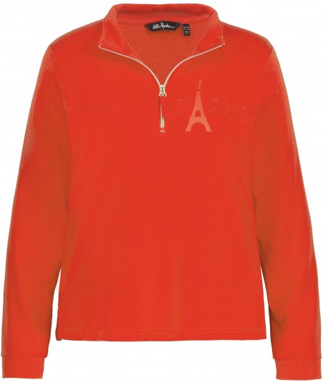 Ulla Popken PARIS Theme Zip Neck Sweatshirt Light Red - Felpe & felpe con cappuccio - 