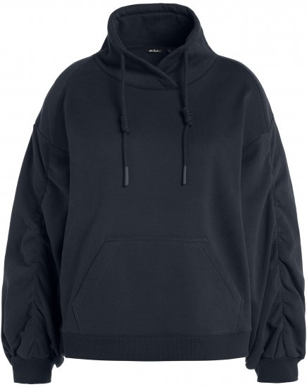 Ulla Popken Gathered Sleeve Oversized Fit Sweatshirt Navy - Felpe & felpe con cappuccio - 