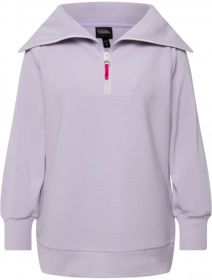 Ulla Popken Long Sleeve Troyer Collar Sweatshirt Pastel Lilac - Felpe & felpe con cappuccio - Felpe, Hoodie e Maglieria Calda
