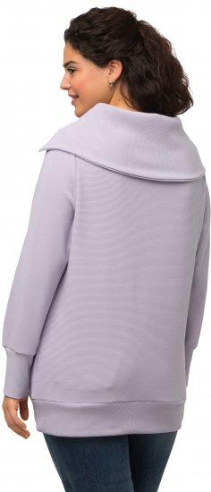 Ulla Popken Long Sleeve Troyer Collar Sweatshirt Pastel Lilac - Felpe & felpe con cappuccio - Felpe, Hoodie e Maglieria Calda