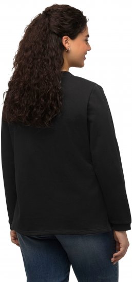 Ulla Popken Flock Print Long Sleeve Crew Neck Sweatshirt Black - Felpe & felpe con cappuccio - 