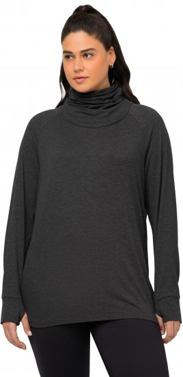 Ulla Popken Sweatshirt with Gaiter Black - Felpe & felpe con cappuccio - 