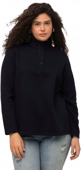 Ulla Popken Tonal Leopard Print Longline Zip-Up Sweatshirt Black - Felpe & felpe con cappuccio - Felpe, Hoodie e Maglieria Calda