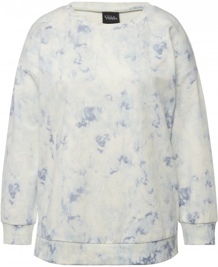Ulla Popken Tie-Dyed Long Sleeve Sweatshirt Snow White - Felpe & felpe con cappuccio - 