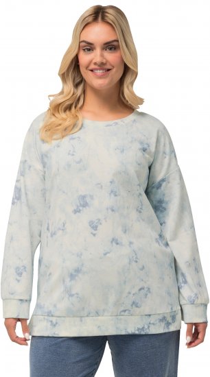 Ulla Popken Tie-Dyed Long Sleeve Sweatshirt Snow White - Felpe & felpe con cappuccio - 