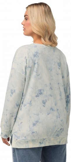 Ulla Popken Tie-Dyed Long Sleeve Sweatshirt Snow White - Felpe & felpe con cappuccio - 