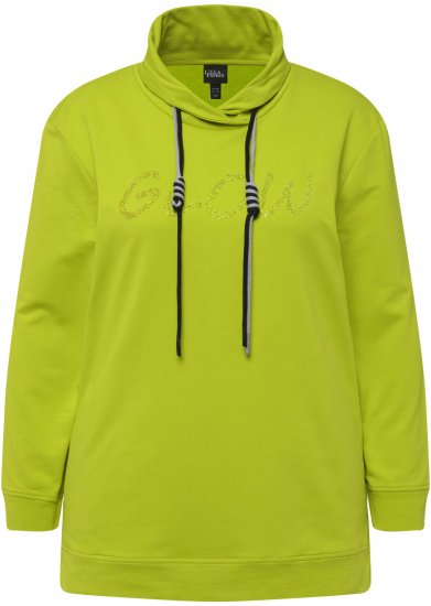 Ulla Popken GLOW Lettered Collared Sweatshirt Apple Green - Felpe & felpe con cappuccio - 