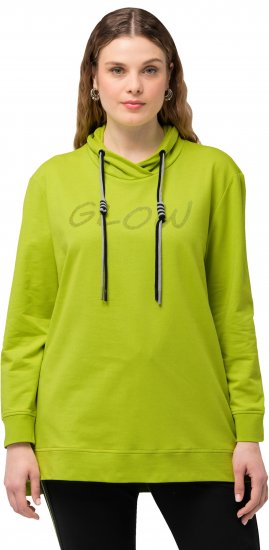 Ulla Popken GLOW Lettered Collared Sweatshirt Apple Green - Felpe & felpe con cappuccio - 