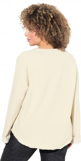 Ulla Popken Embroidered Freedom Rolled Edge Sweatshirt Sand - Felpe & felpe con cappuccio - Felpe, Hoodie e Maglieria Calda