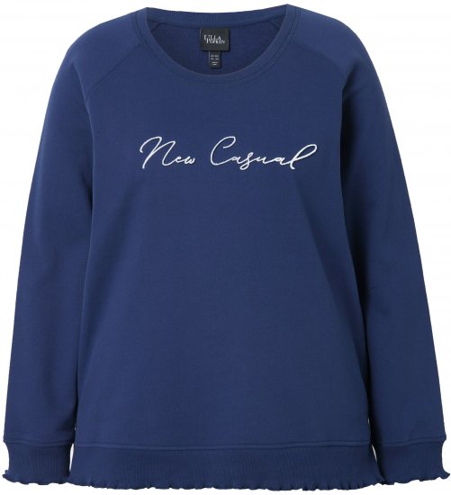 Ulla Popken NEW CASUAL Ruffled Hem Sweatshirt Navy - Felpe & felpe con cappuccio - Felpe, Hoodie e Maglieria Calda