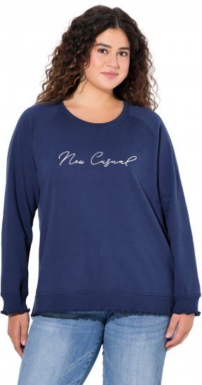 Ulla Popken NEW CASUAL Ruffled Hem Sweatshirt Navy - Felpe & felpe con cappuccio - Felpe, Hoodie e Maglieria Calda