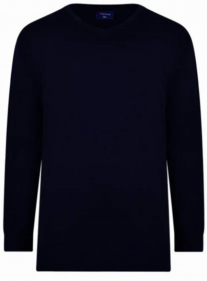 Espionage KW031 V-Neck Pullover Navy - Felpe & felpe con cappuccio - Felpe & Felpe con Cappuccio Uomo Taglie Forti