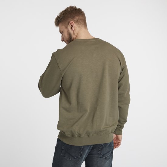 North Latitude Denim Logo Sweatshirt Dusty Olive Green TALL - TALL felpe - Felpe TALL per uomo alto