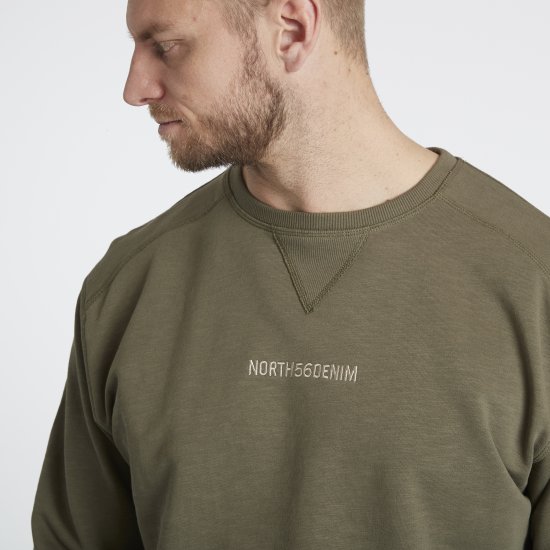 North Latitude Denim Logo Sweatshirt Dusty Olive Green TALL - TALL felpe - Felpe TALL per uomo alto