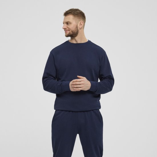 North Latitude Denim Crew Neck Sweatshirt Navy Blue TALL - TALL felpe - Felpe TALL per uomo alto