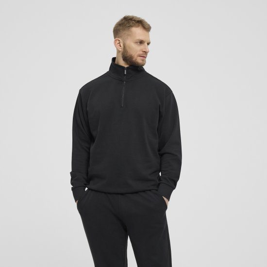 North Latitude Denim Half-Zip Sweatshirt Black TALL - TALL felpe - 