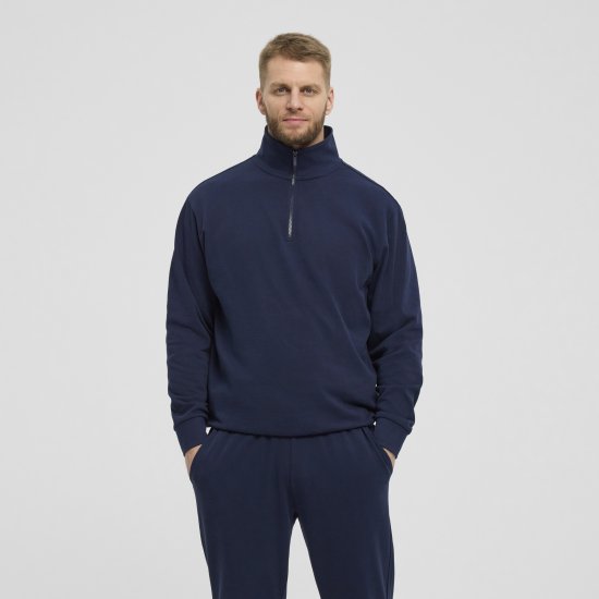 North Latitude Denim Half-Zip Sweatshirt Navy Blue TALL - TALL felpe - 