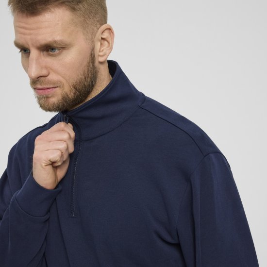 North Latitude Denim Half-Zip Sweatshirt Navy Blue TALL - TALL felpe - 