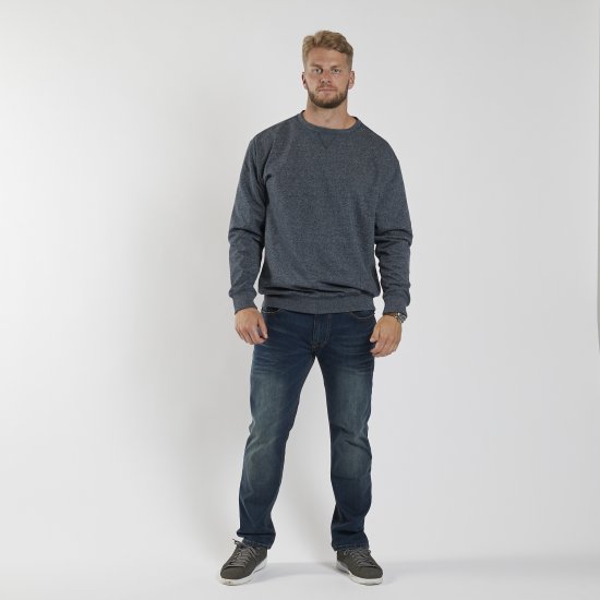 North Latitude O-Neck Sweatshirt Blue Melange TALL - TALL felpe - Felpe TALL per uomo alto