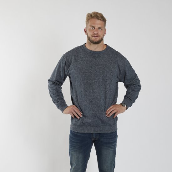 North Latitude O-Neck Sweatshirt Blue Melange TALL - TALL felpe - Felpe TALL per uomo alto