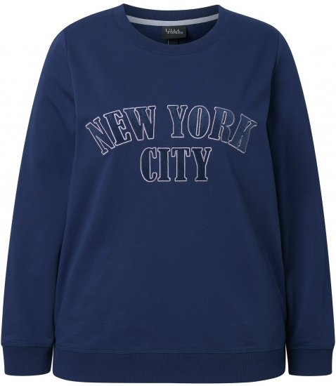 Ulla Popken NYC Embroidered Long Sleeve Sweatshirt Ink Blue - Felpe & felpe con cappuccio - Felpe, Hoodie e Maglieria Calda