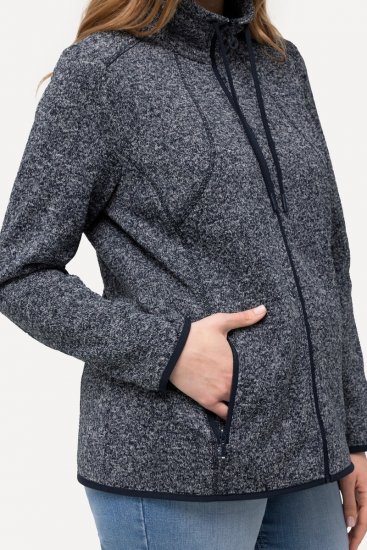 Ulla Popken Heather Knit Fleece Jacket Navy - Felpe & felpe con cappuccio - Felpe, Hoodie e Maglieria Calda