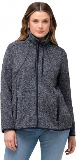 Ulla Popken Heather Knit Fleece Jacket Navy - Felpe & felpe con cappuccio - 