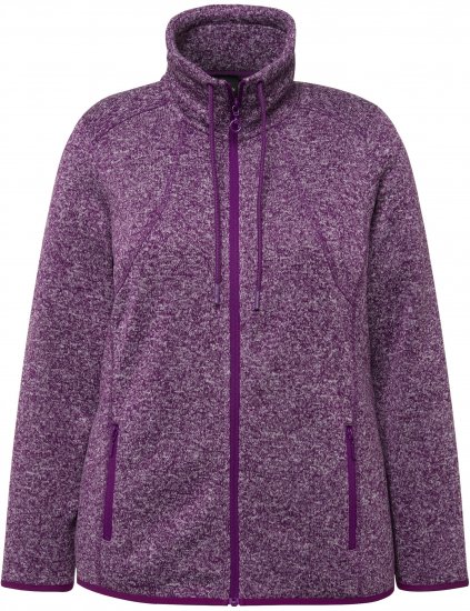 Ulla Popken Heather Knit Fleece Jacket Dark Purple - Felpe & felpe con cappuccio - Felpe, Hoodie e Maglieria Calda
