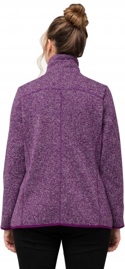 Ulla Popken Heather Knit Fleece Jacket Dark Purple - Felpe & felpe con cappuccio - Felpe, Hoodie e Maglieria Calda