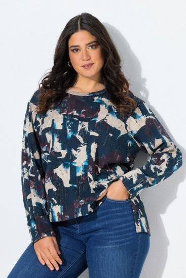 Ulla Popken Horse Print Long Sleeve Sweatshirt Navy - Felpe & felpe con cappuccio - Felpe, Hoodie e Maglieria Calda