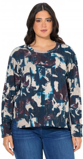 Ulla Popken Horse Print Long Sleeve Sweatshirt Navy - Felpe & felpe con cappuccio - 